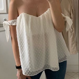 White strapless blouse